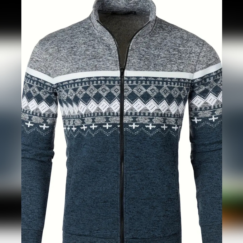 New Men's Full Zip Stretch Cardigan/ jacket sz 3x